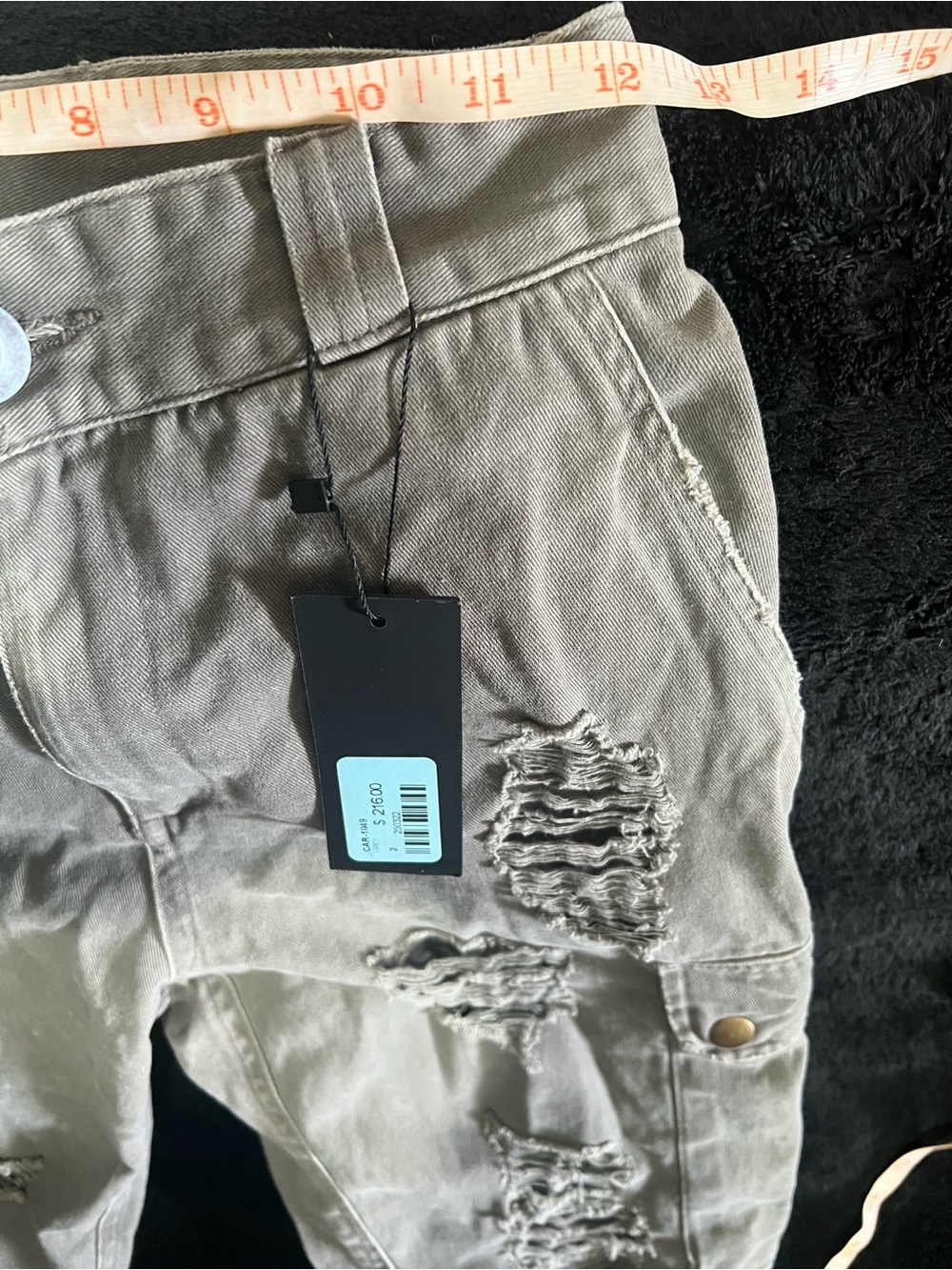 Carmar distressed straight leg jeans in olive green